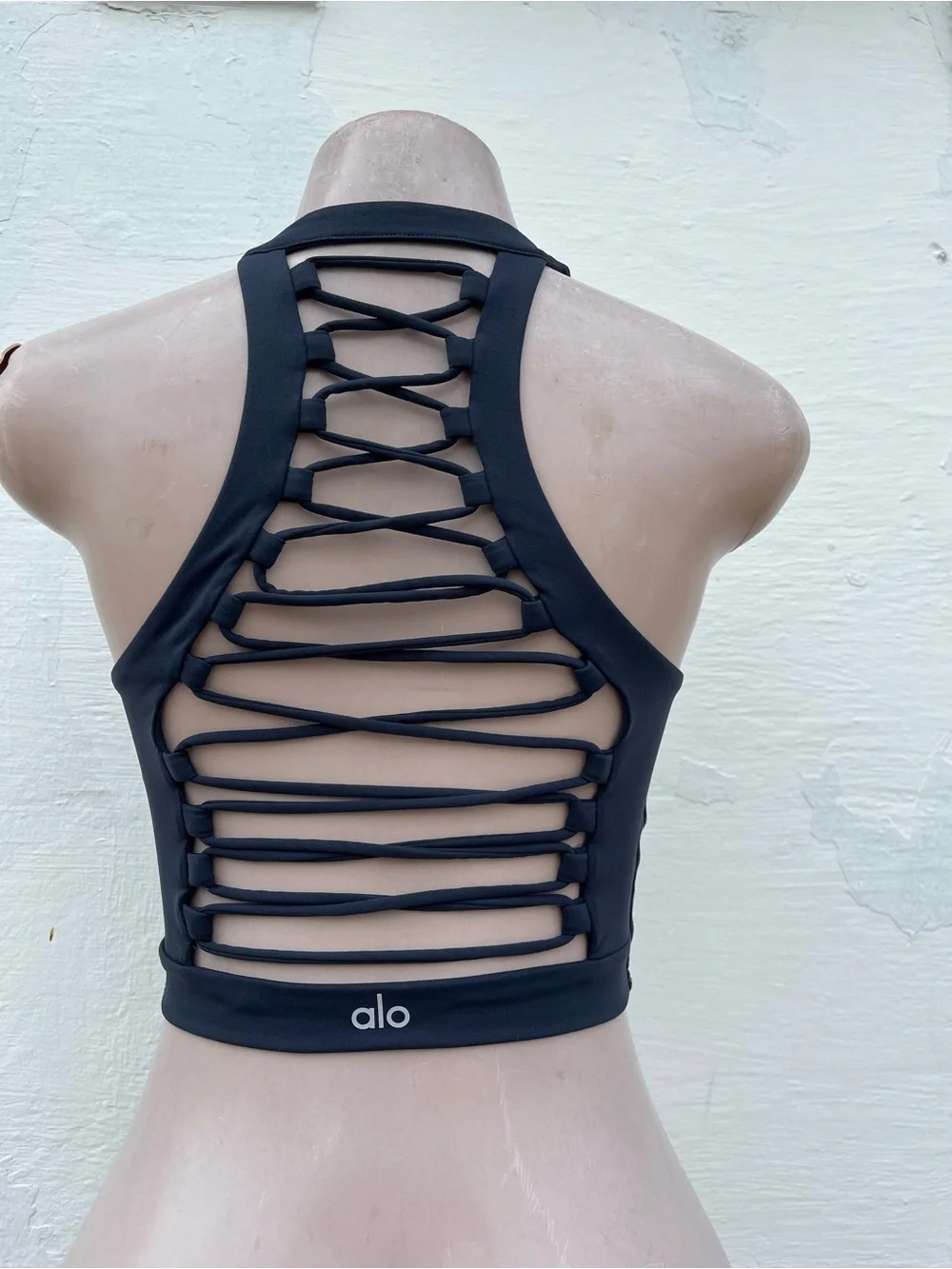 ALO Yoga Charcoal Gray Drawstring Waist Top